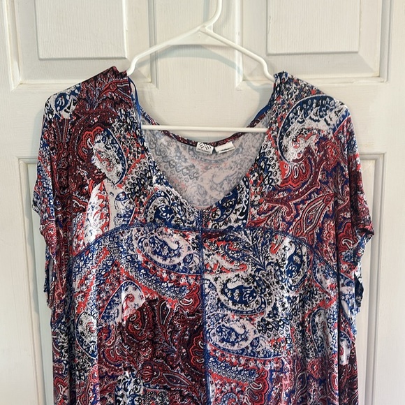 Artisan NY red and blue top size 2x women’s - Picture 2 of 4